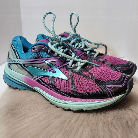 Brooks Ravenna 7 Purple/Teal Lace Up Running Athletic Sneakers Shoes Womens 8.5 - Picture 1 of 9